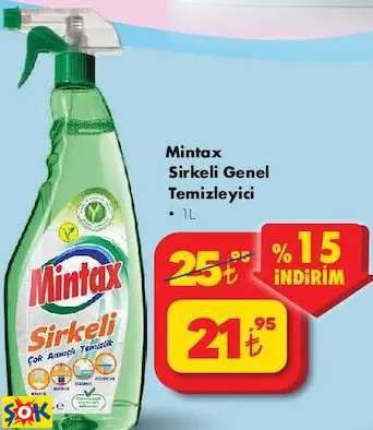 MİNTAX SİRKELİ GENEL TEMİZLEYİCİ MİNTAX SİRKELİ GENEL TEMİZLEYİCİ